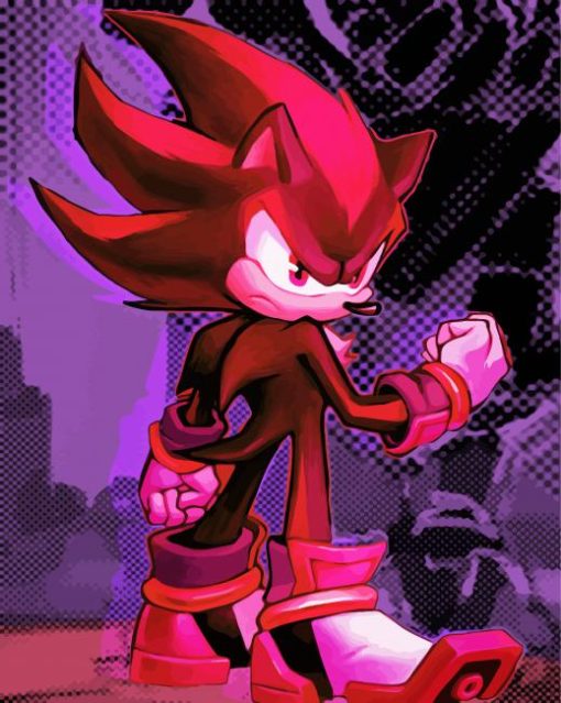 Sonic Shadow The Hedgehog Art paint by numbers