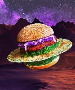 Space Burger paint by numbers