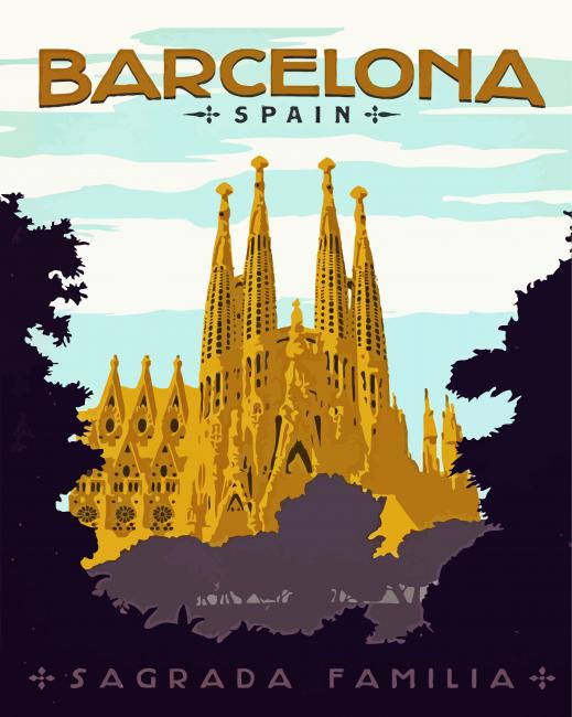 Spain Barcelona Gaudi Sagrada Familia Paint By Number