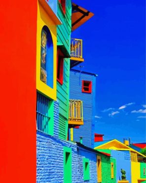 Argentina Caminito Buildings paint by numbers