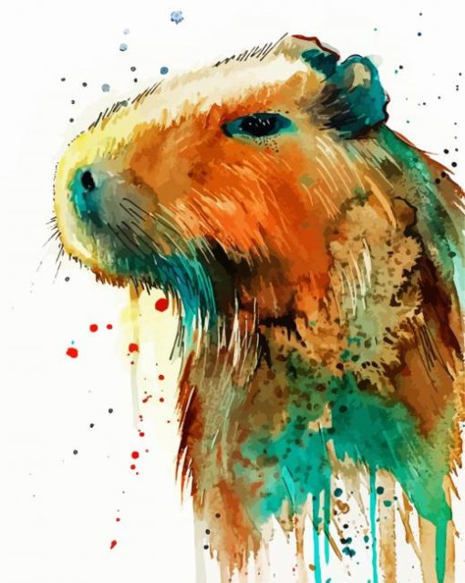 Splatter Capybara paint by numbers