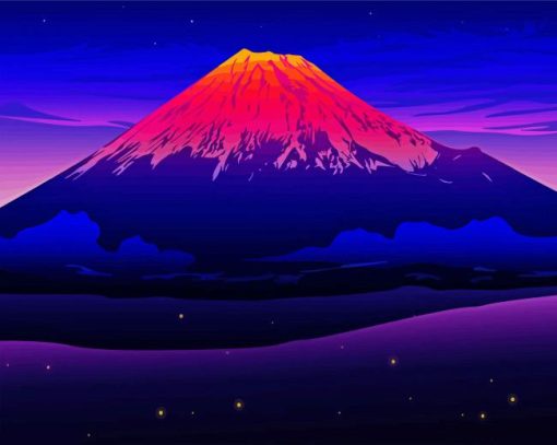 Sunset Mt Fuji paint by numbers