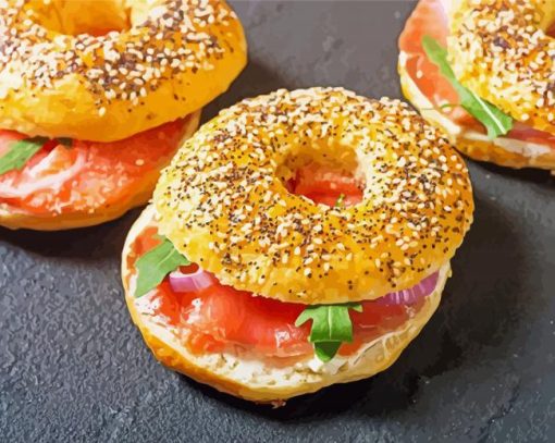 Tasty Bagels Paint By Number