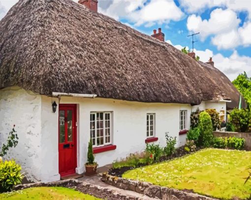 Thatched House Paint By Number