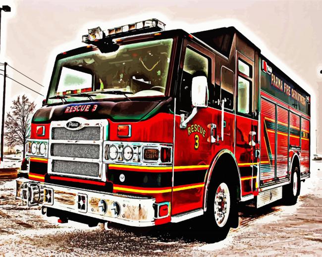 The Fire Truck paint by numbers
