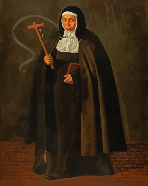 The Nun Jerónima de la Fuente by Velazquez paint by numberss