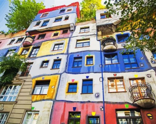 The View Of Hundertwasser House In Vienna Austria Paint By Number