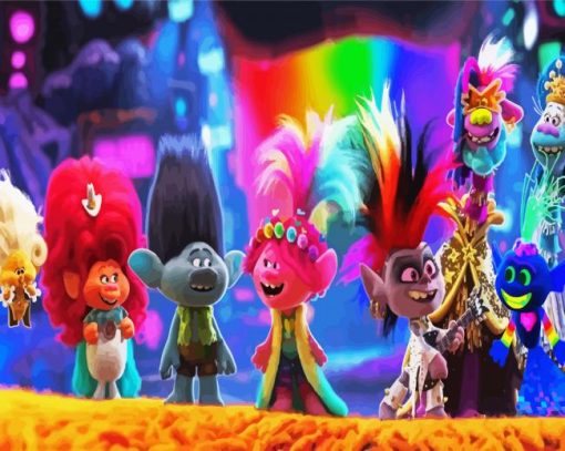 Trolls Animated Film paint by numbers