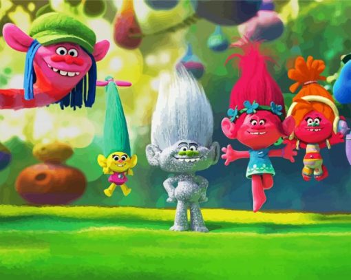 Trolls Poppy And Friends paint by numbers