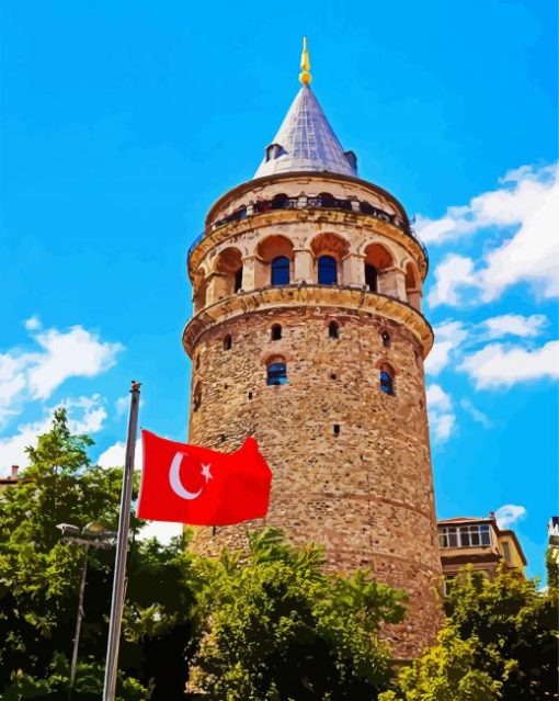 Turkey Galata Tower Monument Paint By Number