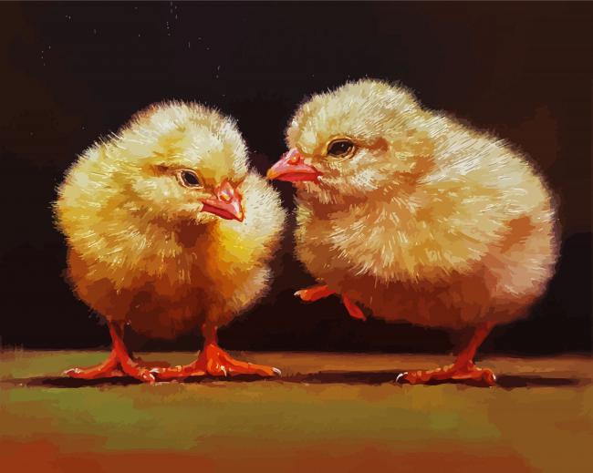 Two Chicks paint by numbers