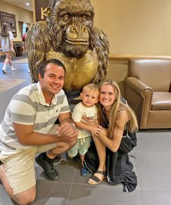 American Family And A Gorilla Statue Paint By Number