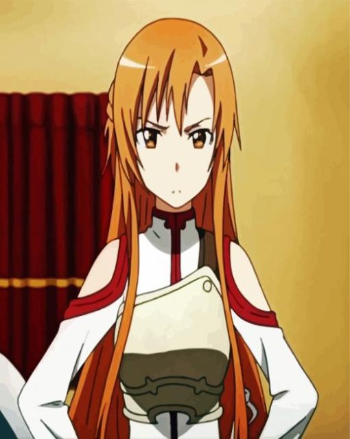 Upset Asuna Character paint by numbers