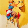 Vintage Pin Up Girl paint by numbers