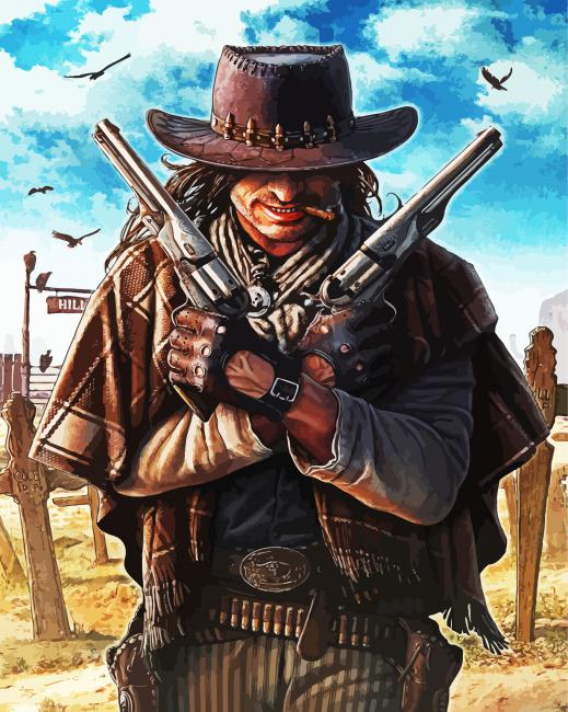 Western Cowboy Gunslinger Paint By Number