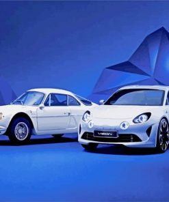 White Alpine Cars paint by numbers