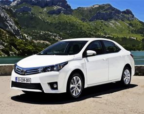 White Toyota Car paint by numbers