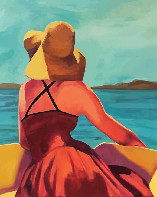 Woman In Sunhat paint by numbers