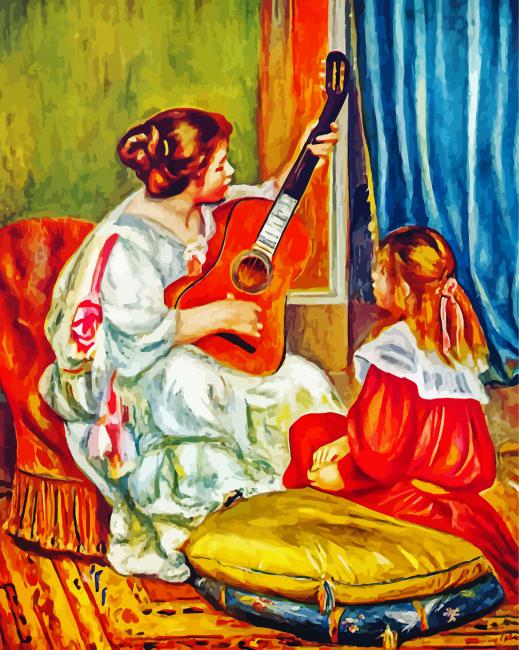 Woman With Guitar paint by numbers