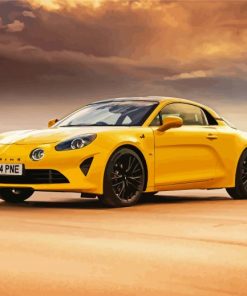 Yellow Alpine Car paint by numbers