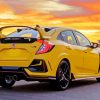 Yellow Honda Civic Paint By Number