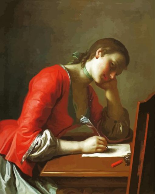 Young Woman Writing Letter Paint By Number