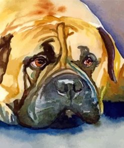 Aesthetic Bullmastiff Dog paint by numbers