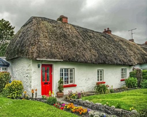 Aesthetic Thatched paint by numbers