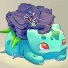 Aesthetic Bulbasaur and Flower paint by numbers