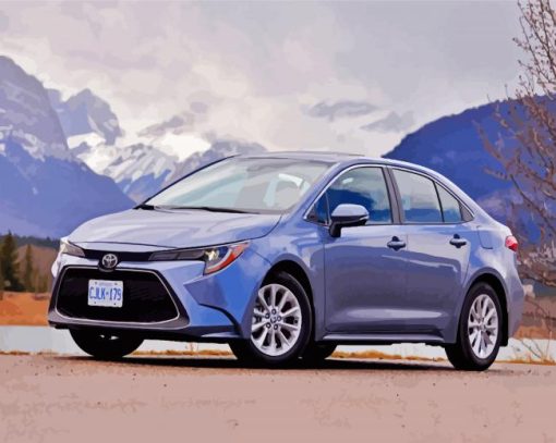 Grey Toyota Corolla Paint By Number