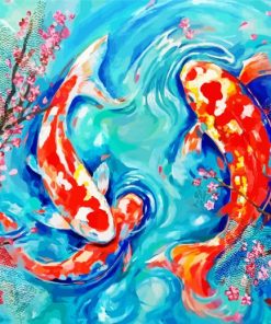 Aesthetic Koi Fish paint by numbers