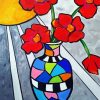Aesthetic Red Flowers In Vase Paint By Number