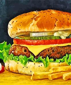 Aesthetic Tasty Burger paint by numbers