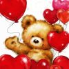 Aesthetic Teddy Bear And Balloons Paint By Number