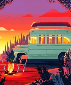 Aesthetic Vanlife Illustration paint by numbers