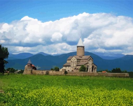 Alaverdi Monastery Church Georgia paint by numbers