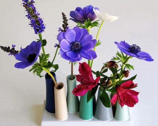 Anemones Vases paint by numbers