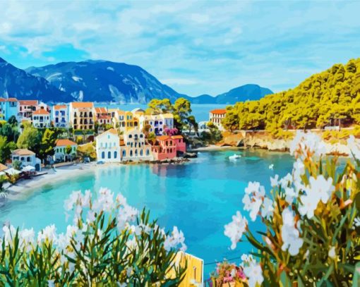 Assos Kefalonia Greece paint by numbers