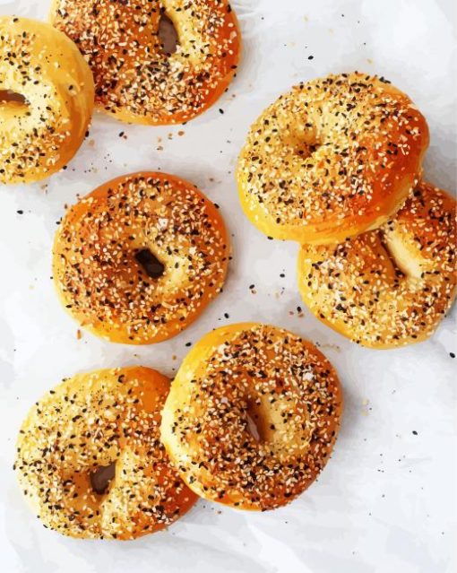 Homemade Bagels Food Paint By Number