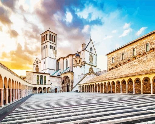 Basilica of San Francesco d Assisi in Italy paint by numbers