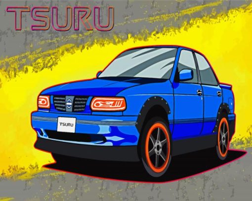 Blue Nissan Tsuru Car Paint By Number