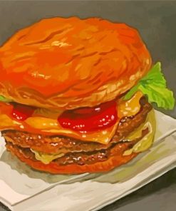 Burger Illustration paint by numbers