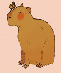 Capybara and Butterfly paint by numbers