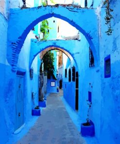 Chefchaouen Arch Streets paint by numbers