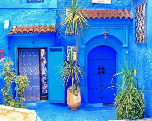 Chefchaouen The Blue Perl paint by numbers