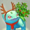 Christmas Bulbasaur paint by numbers