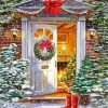 Christmas Decorated Door Paint By Number
