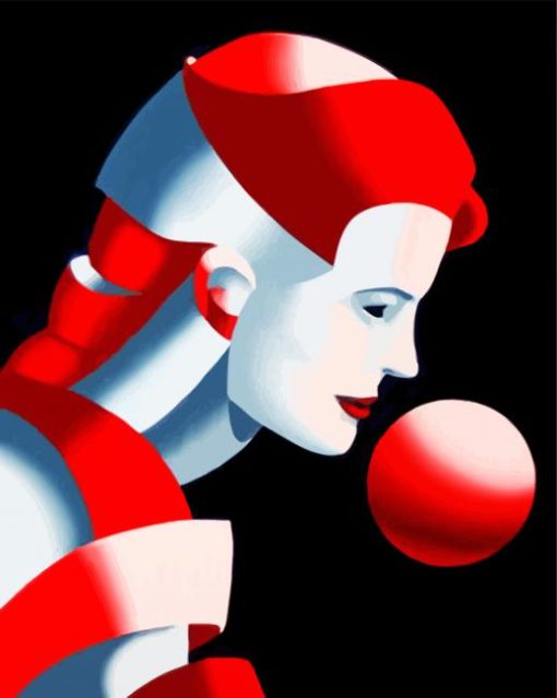 Cubism Red Lady Paint By Number