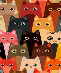 Cute Cats Illustration Paint By Number