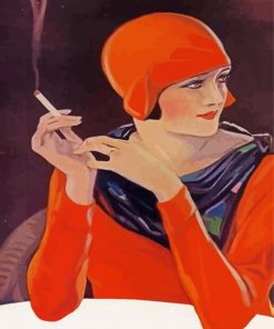 Deco Lady Smoking Paint By Number